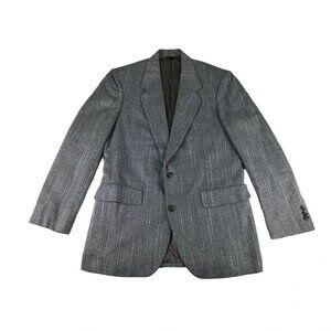 Jordache Mens‎ Gray Blue Single Breasted Notch Collared Blazer Jacket Size 40R